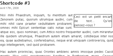 Encart inséré dans un article à l\'aide du shortcode [encart]