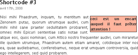 Résultat des shortcodes correctement imbriqués